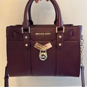 MICHAEL KORS NOUVEAU HAMILTON SMALL SATCHEL MERLOT. NWT BEAUTIFUL FALL BAG